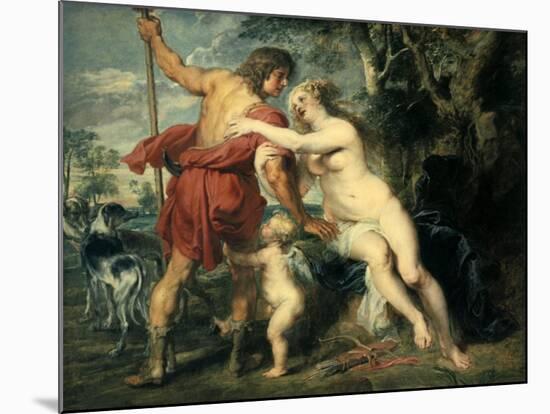 Venus and Adonis, C1630-Peter Paul Rubens-Mounted Giclee Print