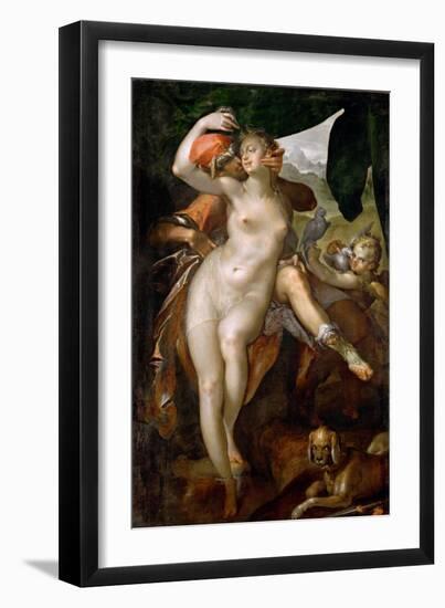 Venus and Adonis, Ca 1595-1597-Bartholomeus Spranger-Framed Giclee Print