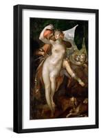 Venus and Adonis, Ca 1595-1597-Bartholomeus Spranger-Framed Premium Giclee Print