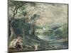 Venus and Adonis in Wooded Landscape Near Beersel Castle-Niederländischer Meister-Mounted Giclee Print