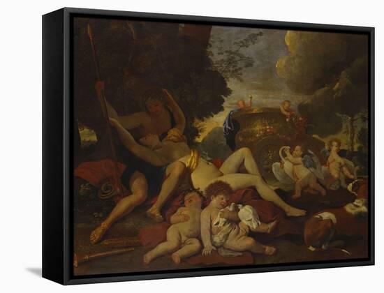 Venus and Adonis-Nicolas Poussin-Framed Stretched Canvas