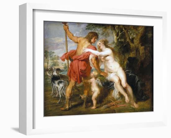 Venus and Adonis-Peter Paul Rubens-Framed Giclee Print
