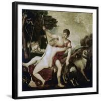 Venus and Adonis-Titian (Tiziano Vecelli)-Framed Giclee Print