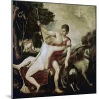 Venus and Adonis-Titian (Tiziano Vecelli)-Mounted Giclee Print