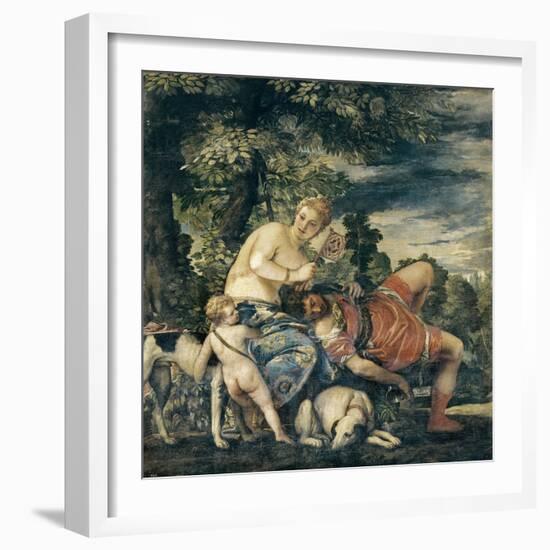 Venus and Adonis-Paolo Veronese-Framed Art Print