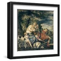 Venus and Adonis-Paolo Veronese-Framed Art Print