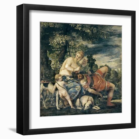 Venus and Adonis-Paolo Veronese-Framed Art Print