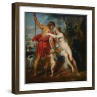 Venus and Adonis-Peter Paul Rubens-Framed Art Print