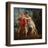 Venus and Adonis-Peter Paul Rubens-Framed Art Print