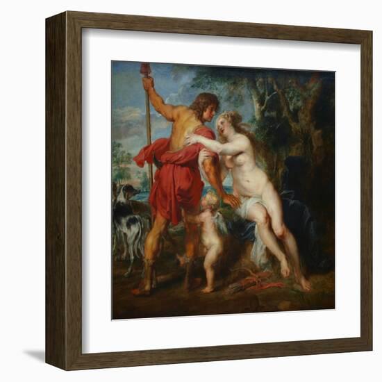 Venus and Adonis-Peter Paul Rubens-Framed Art Print