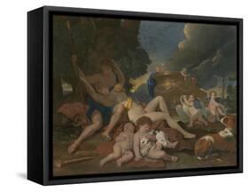 Venus and Adonis-Nicolas Poussin-Framed Stretched Canvas