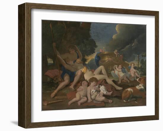 Venus and Adonis-Nicolas Poussin-Framed Giclee Print