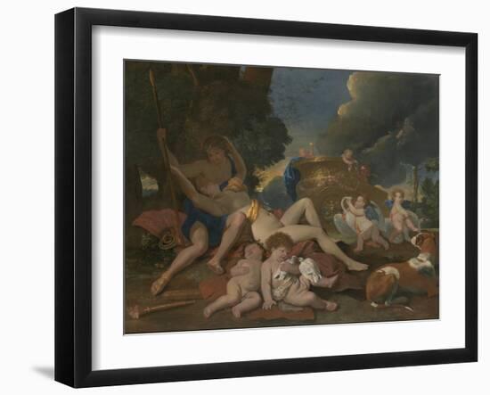 Venus and Adonis-Nicolas Poussin-Framed Giclee Print