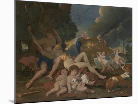 Venus and Adonis-Nicolas Poussin-Mounted Giclee Print