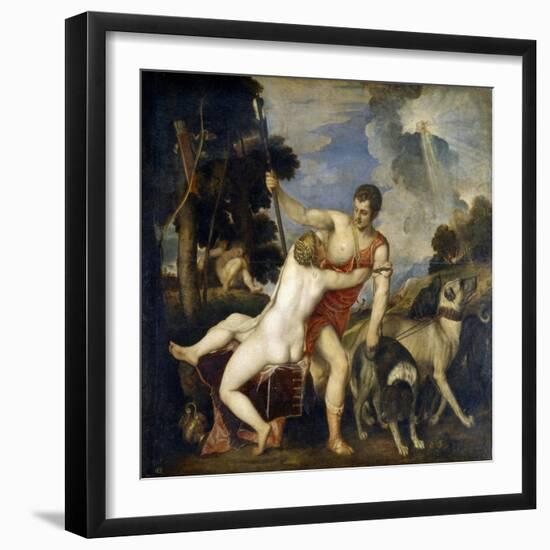 Venus and Adonis-Titian (Tiziano Vecelli)-Framed Giclee Print