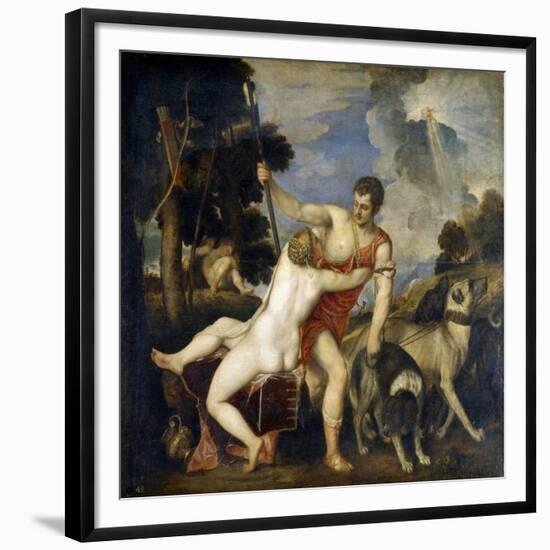 Venus and Adonis-Titian (Tiziano Vecelli)-Framed Giclee Print