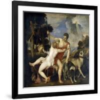 Venus and Adonis-Titian (Tiziano Vecelli)-Framed Giclee Print