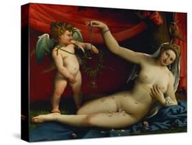 Venus and Cupid. (around 1526)-Lorenzo Lotto-Stretched Canvas