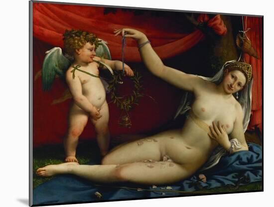 Venus and Cupid. (around 1526)-Lorenzo Lotto-Mounted Giclee Print