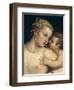 Venus and Cupid, from Venus Relaxing with Cupid and Music (Detail)-Titian (Tiziano Vecelli)-Framed Giclee Print