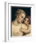 Venus and Cupid, from Venus Relaxing with Cupid and Music (Detail)-Titian (Tiziano Vecelli)-Framed Giclee Print