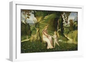 Venus and Cupid in a Landscape, c.1505/1515-Giorgione-Framed Giclee Print