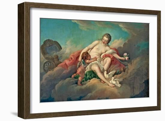 Venus and Cupid in the Clouds, after 1761 (Oil on Canvas)-Francois Boucher-Framed Giclee Print