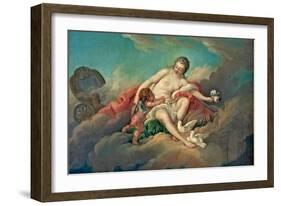 Venus and Cupid in the Clouds, after 1761 (Oil on Canvas)-Francois Boucher-Framed Giclee Print