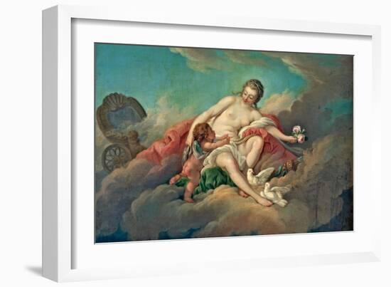 Venus and Cupid in the Clouds, after 1761 (Oil on Canvas)-Francois Boucher-Framed Giclee Print