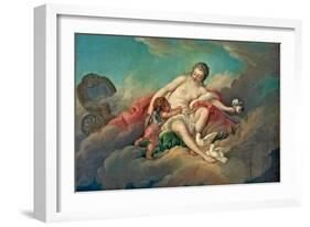 Venus and Cupid in the Clouds, after 1761 (Oil on Canvas)-Francois Boucher-Framed Giclee Print