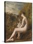 Venus and Cupid (Oil on Millboard)-William Etty-Stretched Canvas