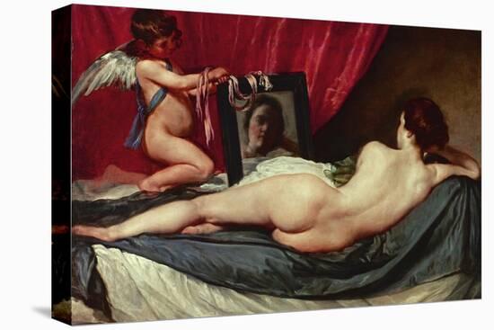 Venus and Cupid (Venus of the Mirror or Rockeby Venus)-Diego Velazquez-Stretched Canvas