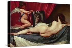 Venus and Cupid (Venus of the Mirror or Rockeby Venus)-Diego Velazquez-Stretched Canvas