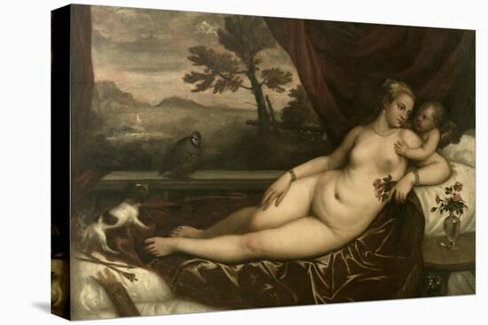 Venus and Cupid-Titian (Tiziano Vecelli)-Stretched Canvas
