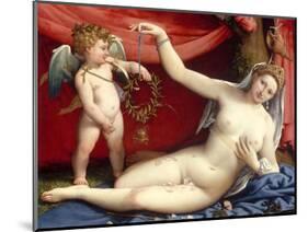 Venus and Cupid-Lorenzo Lotto-Mounted Art Print