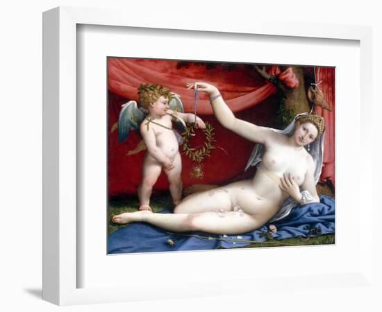 Venus and Cupid-Lorenzo Lotto-Framed Giclee Print