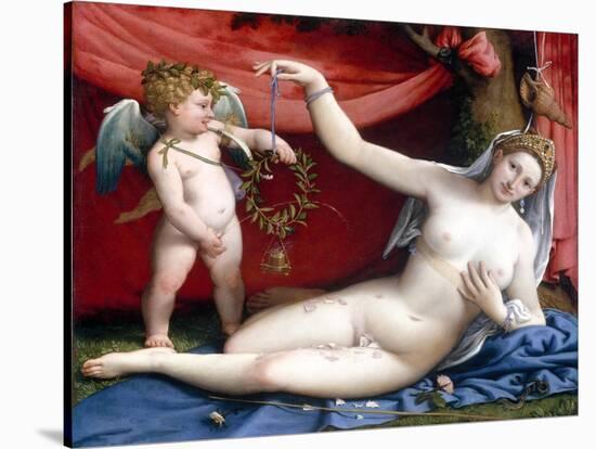 Venus and Cupid-Lorenzo Lotto-Stretched Canvas