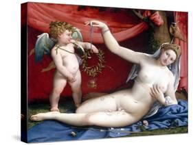 Venus and Cupid-Lorenzo Lotto-Stretched Canvas