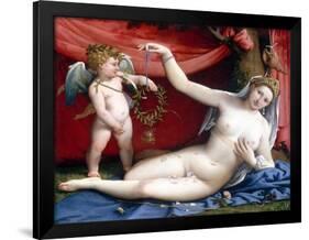 Venus and Cupid-Lorenzo Lotto-Framed Giclee Print