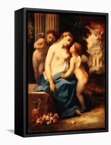 Venus and Cupids, C.1850-Narcisse Virgile Diaz de la Pena-Framed Stretched Canvas