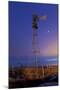 Venus and Jupiter are Visible Behind an Old Farm Water Pump Windmill, Alberta, Canada-null-Mounted Photographic Print