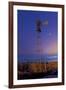 Venus and Jupiter are Visible Behind an Old Farm Water Pump Windmill, Alberta, Canada-null-Framed Photographic Print