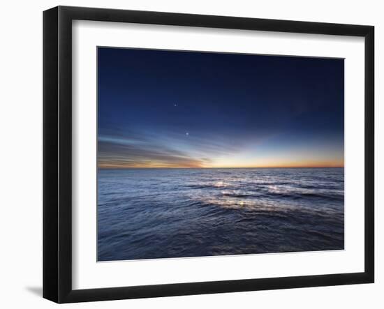 Venus and Jupiter in Conjunction before Sunrise over Rio De La Plata, Argentina-Stocktrek Images-Framed Photographic Print