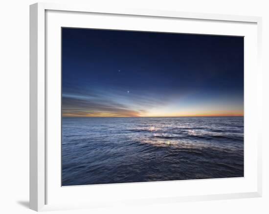 Venus and Jupiter in Conjunction before Sunrise over Rio De La Plata, Argentina-Stocktrek Images-Framed Photographic Print