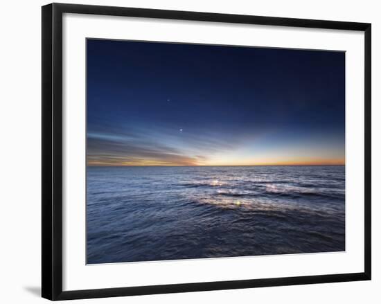 Venus and Jupiter in Conjunction before Sunrise over Rio De La Plata, Argentina-Stocktrek Images-Framed Photographic Print