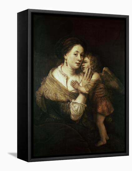 Venus and Love. 17th Century. Paris, Musée Du Louvre-Rembrandt van Rijn-Framed Stretched Canvas