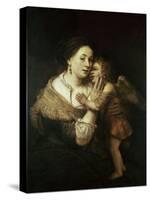 Venus and Love. 17th Century. Paris, Musée Du Louvre-Rembrandt van Rijn-Stretched Canvas
