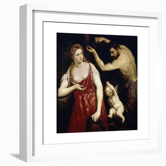 Venus and Mars with Cupid, 1550S-Paris Bordone-Framed Giclee Print