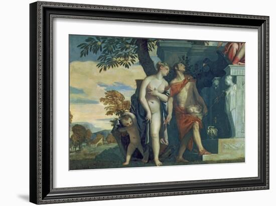 Venus and Mercury Presenting Her Son Anteros to Jupiter-Paolo Veronese-Framed Giclee Print