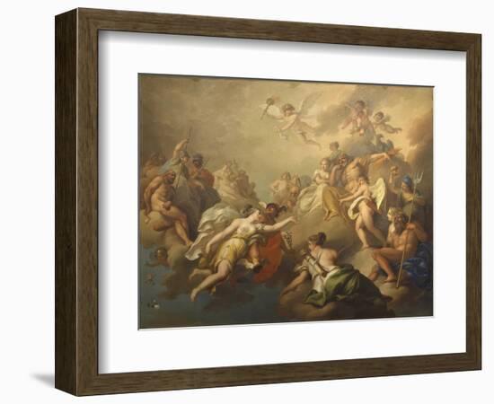 Venus and Psyche Among the Olympian Gods-Pier Antonio Novelli-Framed Art Print